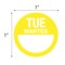 Nevs Dissolvable DaySpots - Tuesday/Martes 1" circle White w/Yellow DDOT-TS1W - alternate 2